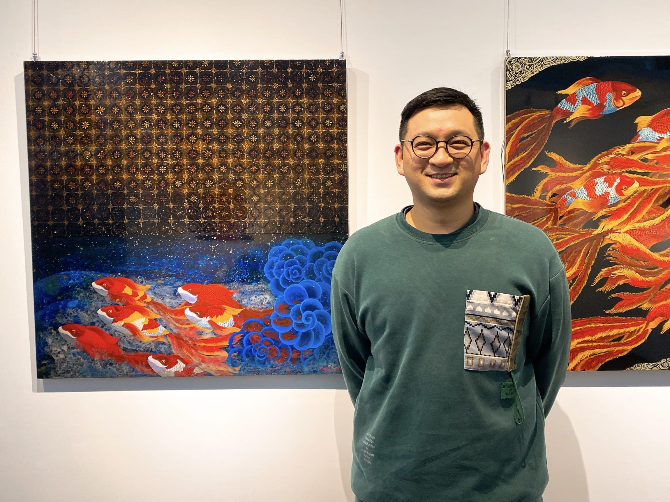 臺灣企銀首檔漆畫藝術展 陳定甫《龍華富貴》吉祥迎新春