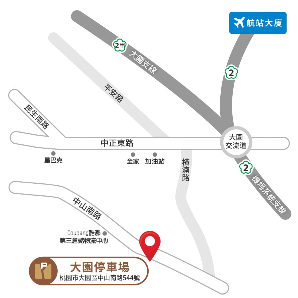 大園停車場三站位置圖